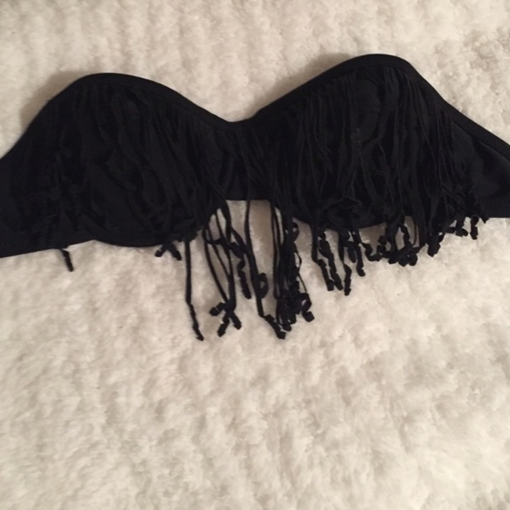 Black Fringe Bikini Set